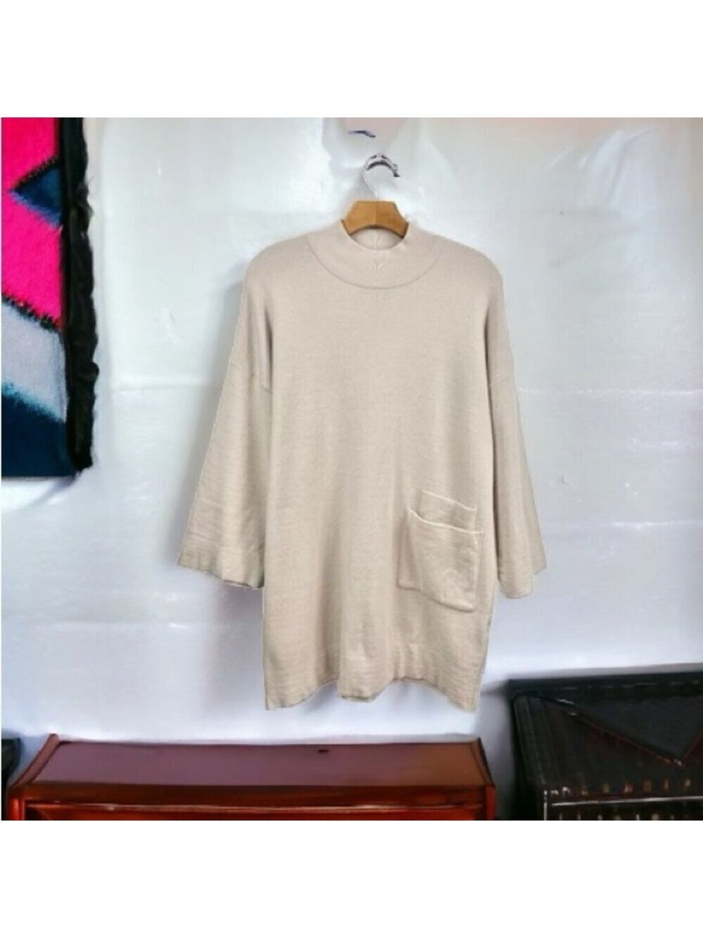 * Stable Nude Blush Pink Mock Neck Tunic Sweater Size OS